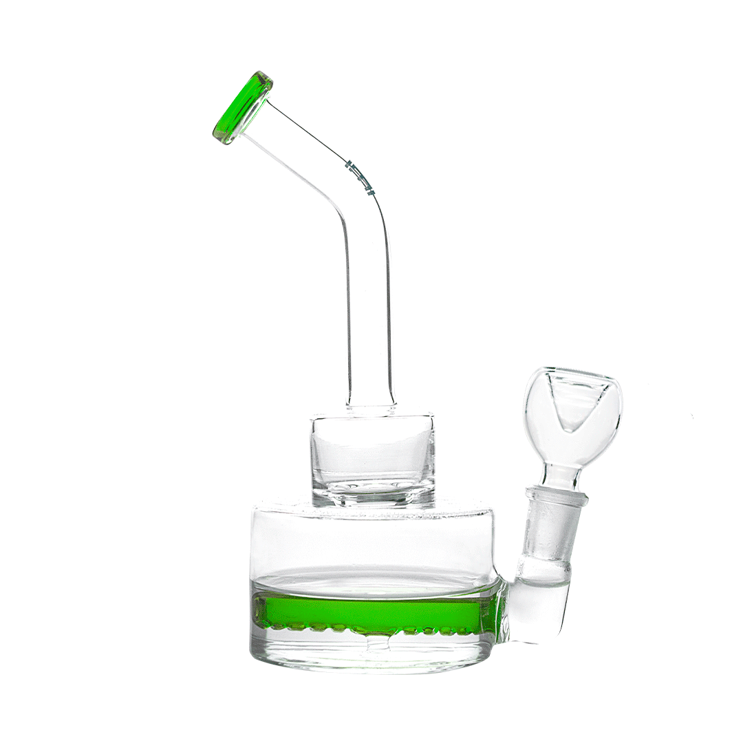 Upgrade Your Hits with the Enhanced HEMPER Inline Puck Bong V2 - Green