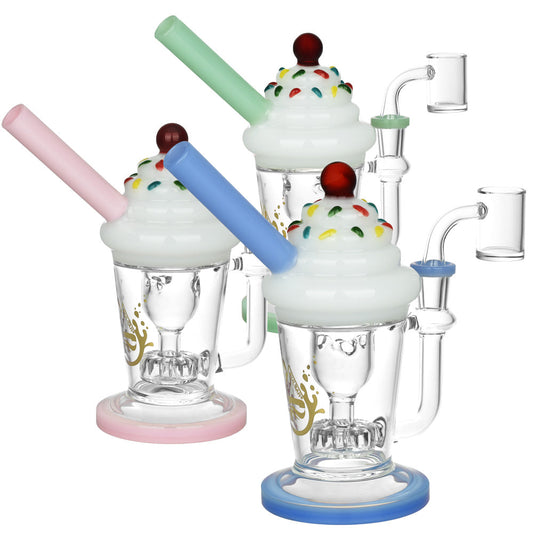 Exciting Recycler Dab Rig with Cherry Design - Colors Vary!