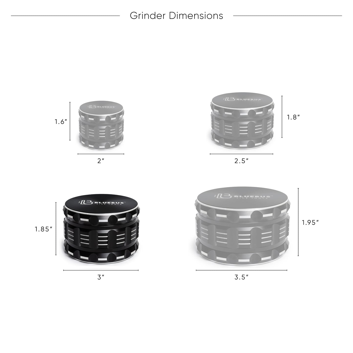 GA Aluminum herb Grinder 3.5-Inch