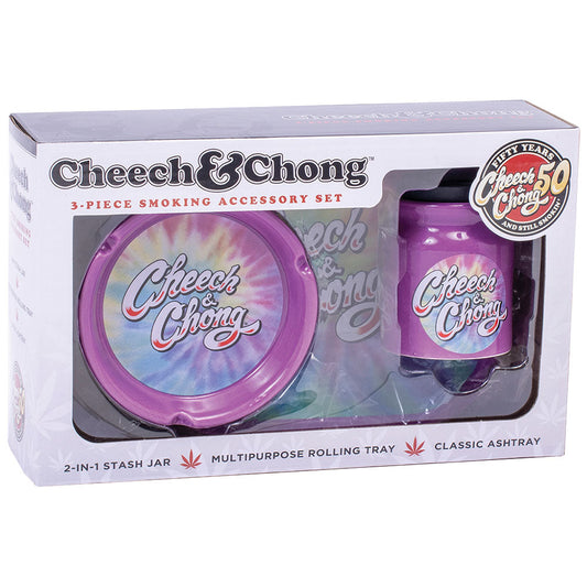 Cheech & Chong Smoke Lover's Gift Set - 3pc / Purple Tie-Dye