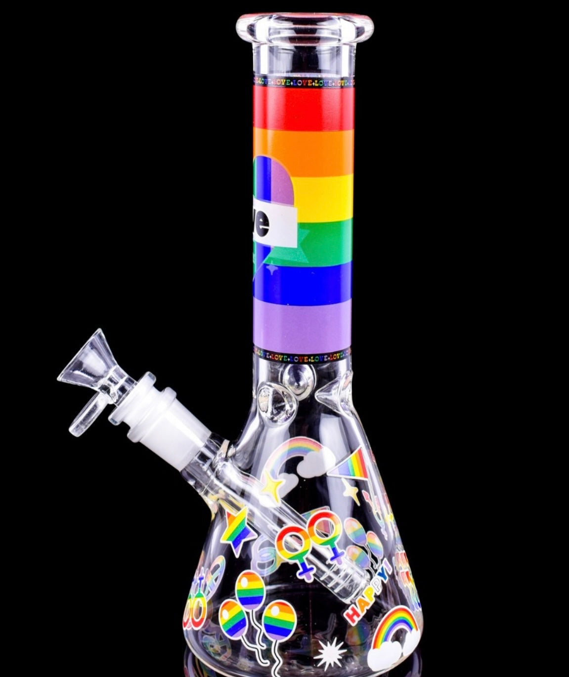 Uniqsmokes 10inch Glass Rainbow Pride Bong