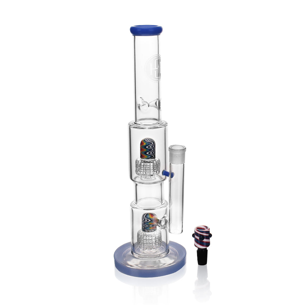 High Society | Gemini Premium Wig Wag Waterpipe (Blue)