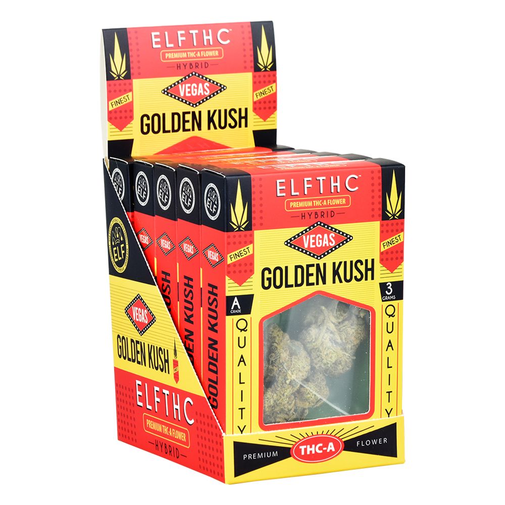 Limited Edition Premium THCA Flower in Art Deco Packaging - Vegas Golden Kush | Hybrid