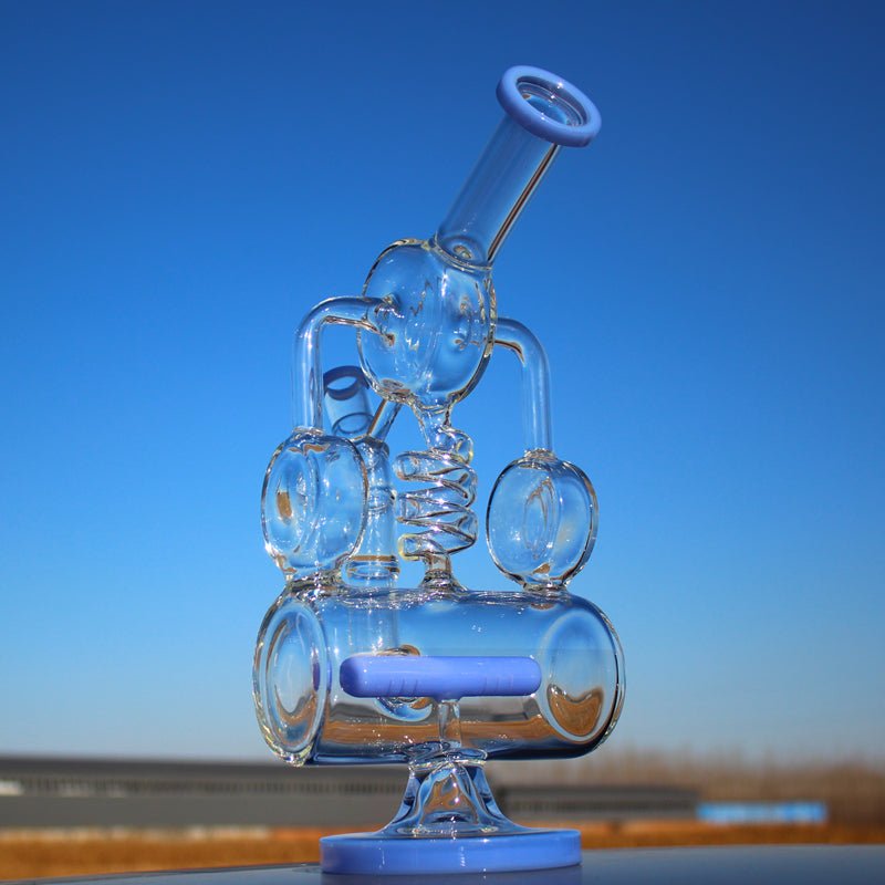 12.5" Recycler Style Inline Perc Water Pipe w/ Spring Body - The DopeSpot.Store