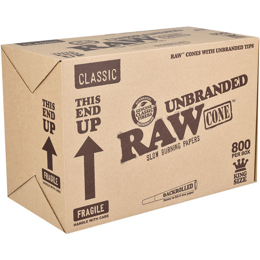 800PC BOX - Raw Unbranded Classic Cone - Kingsize