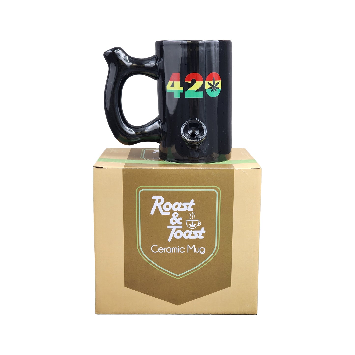 420 Mug - Black Mug with Rasta Colors