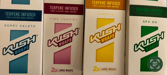 Kush Hemp Herbal Organic Natural 2 Large Wraps Per Pack Sample Multi Flavor (4 Count)