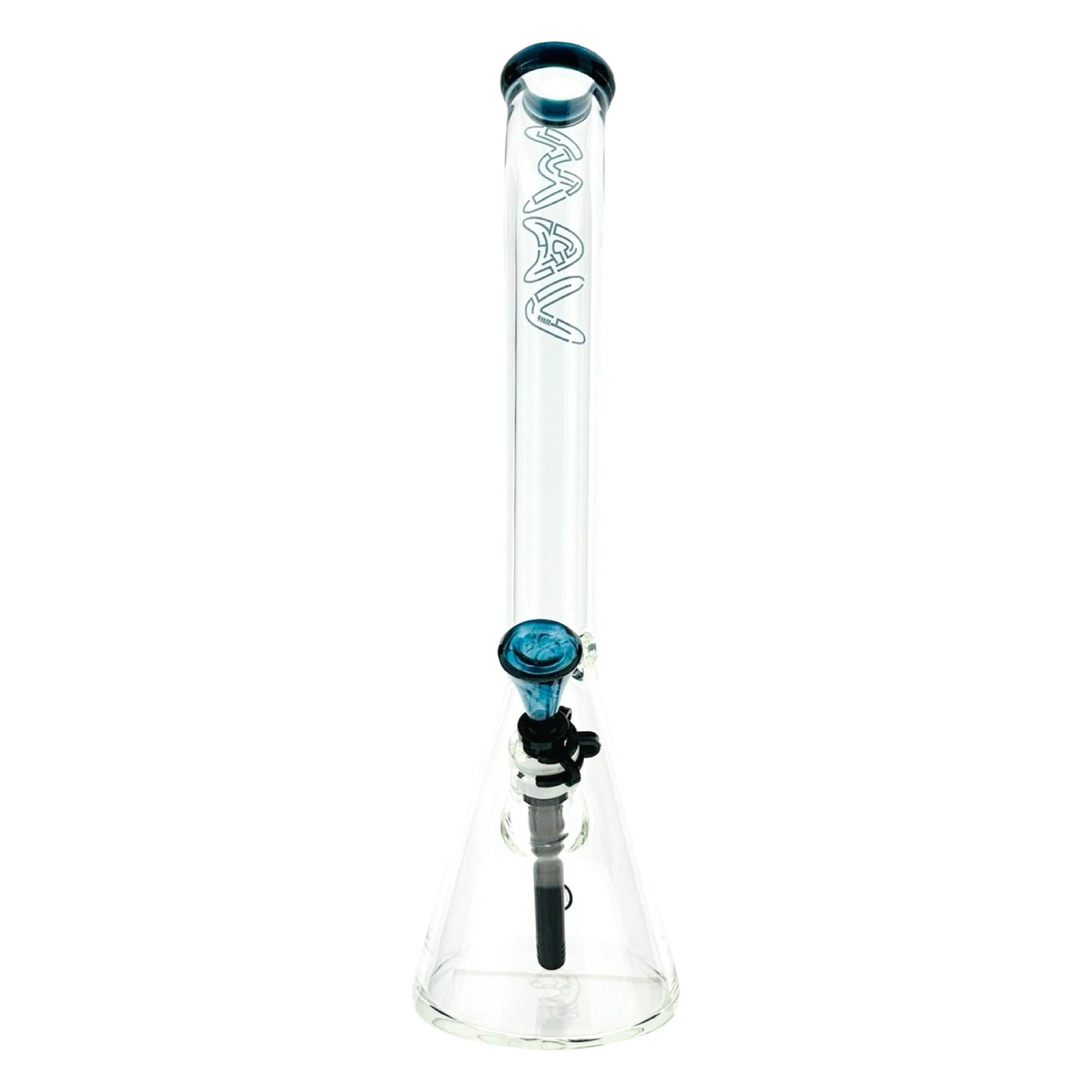 18" x 9mm  Bent Neck Beaker Bong MAV Maze Accented