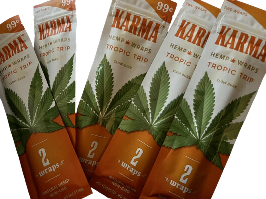 Karma Hemp Organic Natural 2 Wraps Per Pack Tropic Trip Flavor (5 Count)