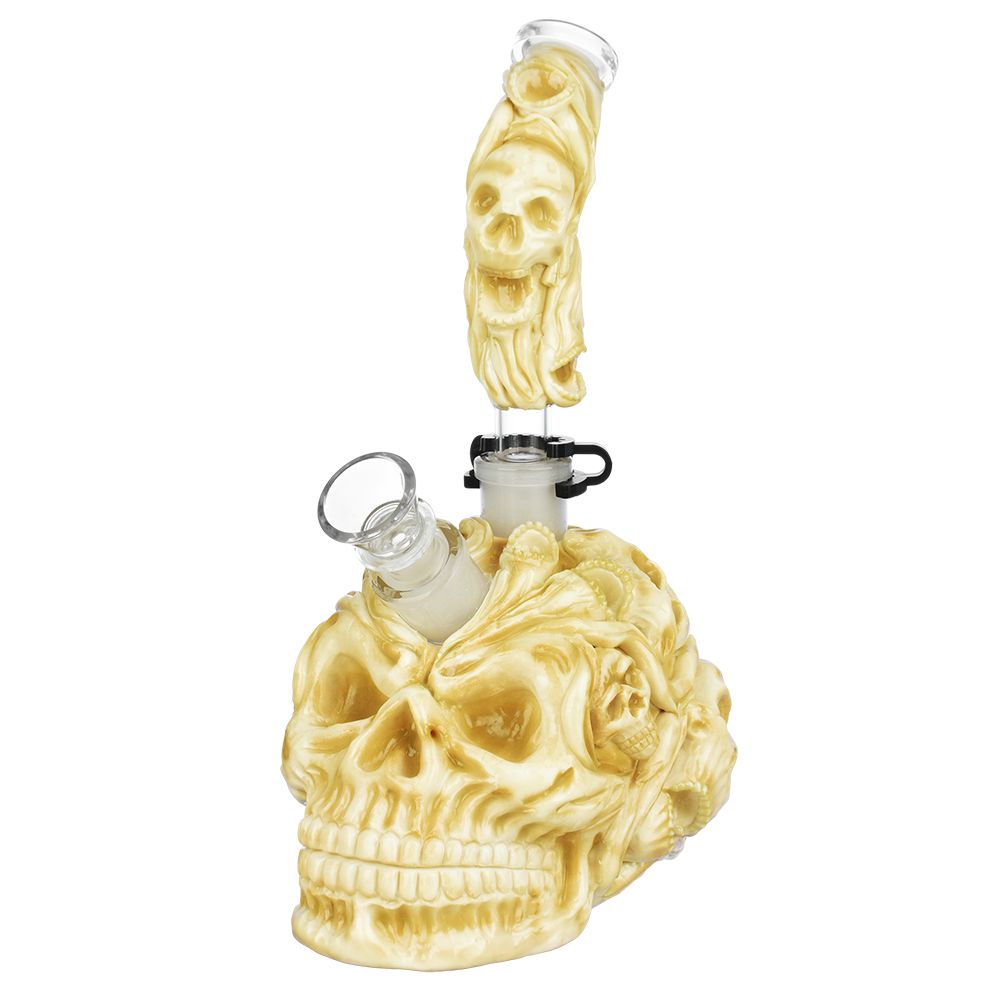 Skull Pile Sugar Skull Glass Water Pipe - 9.5" / 19mm F