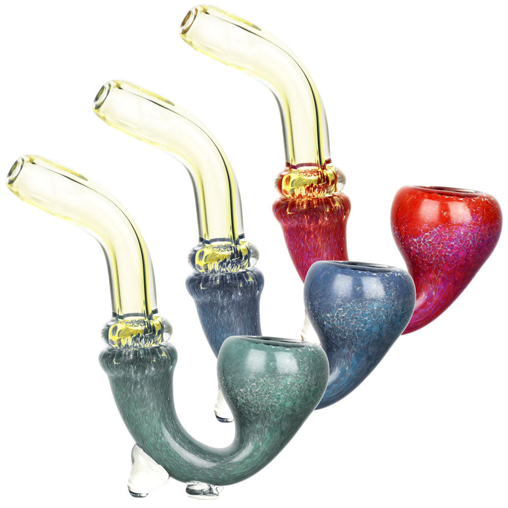 Vibrant Fritted Glass Sherlock Pipe - Colors Vary for Stylish