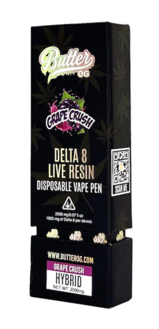 Experience Flavor Bliss with Butter OG Delta Live Resin Disposable Vape - One Pack