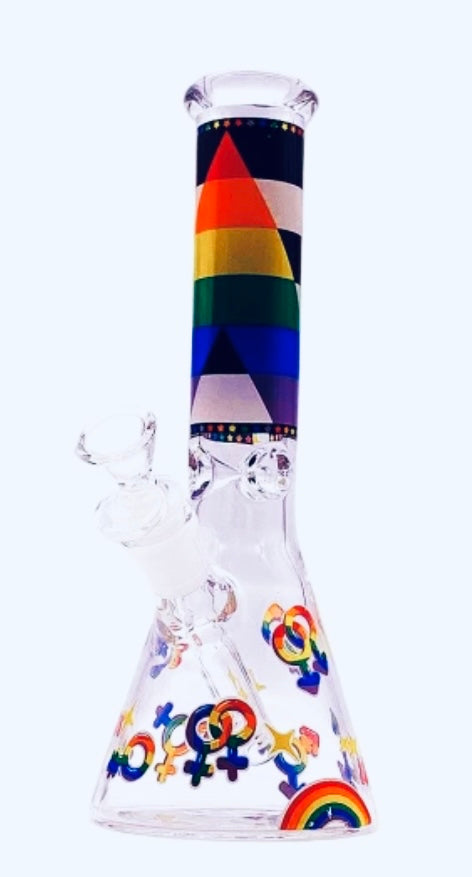 Uniqsmokes 10inch Glass Rainbow Pride Bong