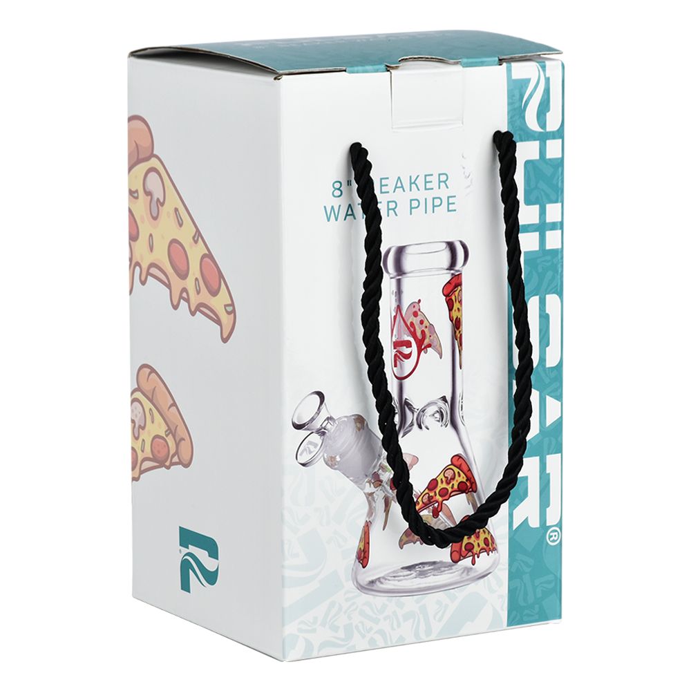 Pulsar Pizza Design Glass Beaker Water Pipe - 7.75" / 14mm F