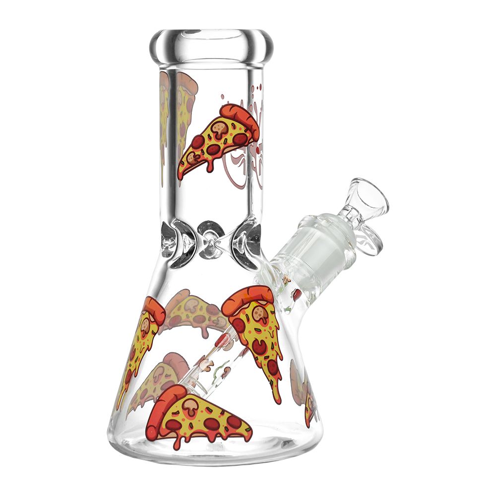 Pulsar Pizza Design Glass Beaker Water Pipe - 7.75" / 14mm F