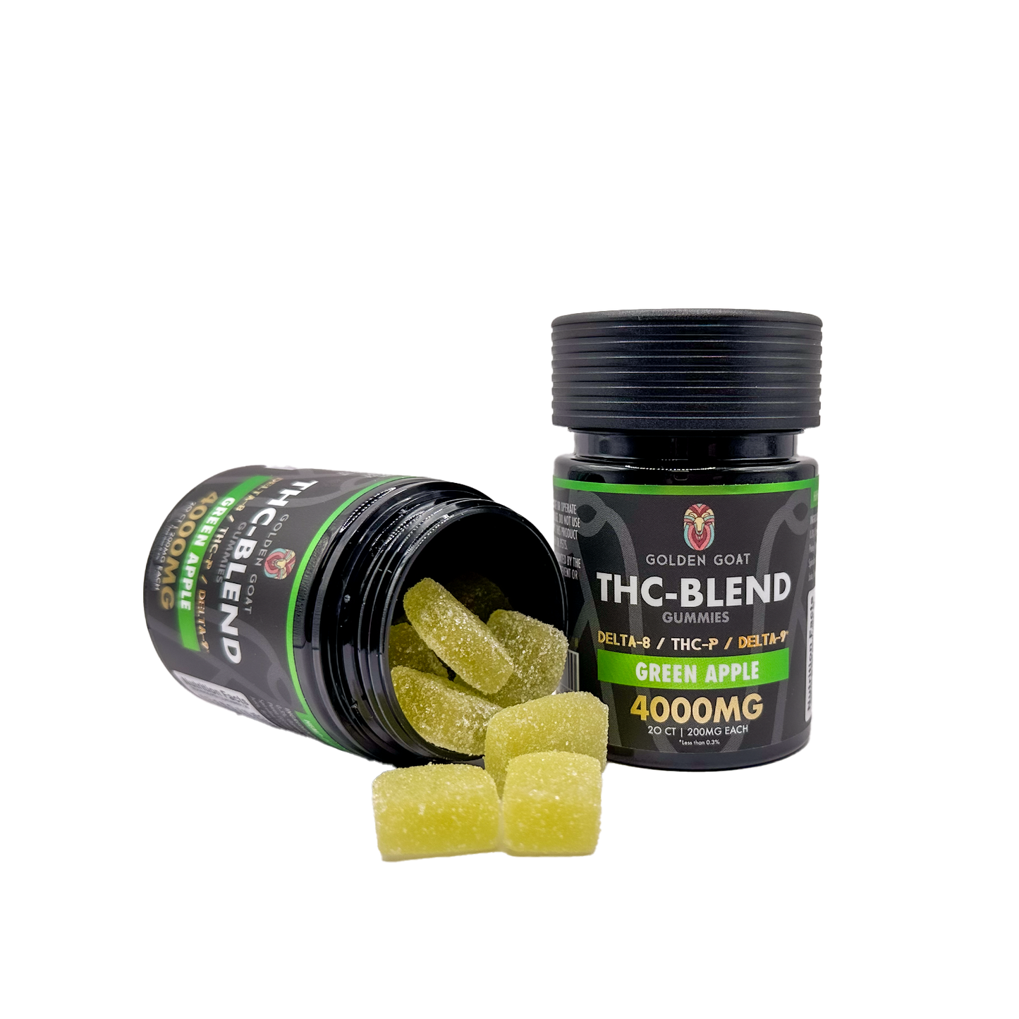 THC Blended 4000MG Infused Gummies Delta 8 / THC-P / Delta 9 - Green Apple