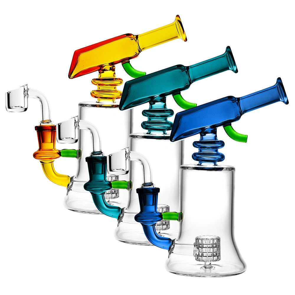 Exciting Highlights Glass Oil Rig in Fun Squirt Gun Shape - Buy Delta 8!