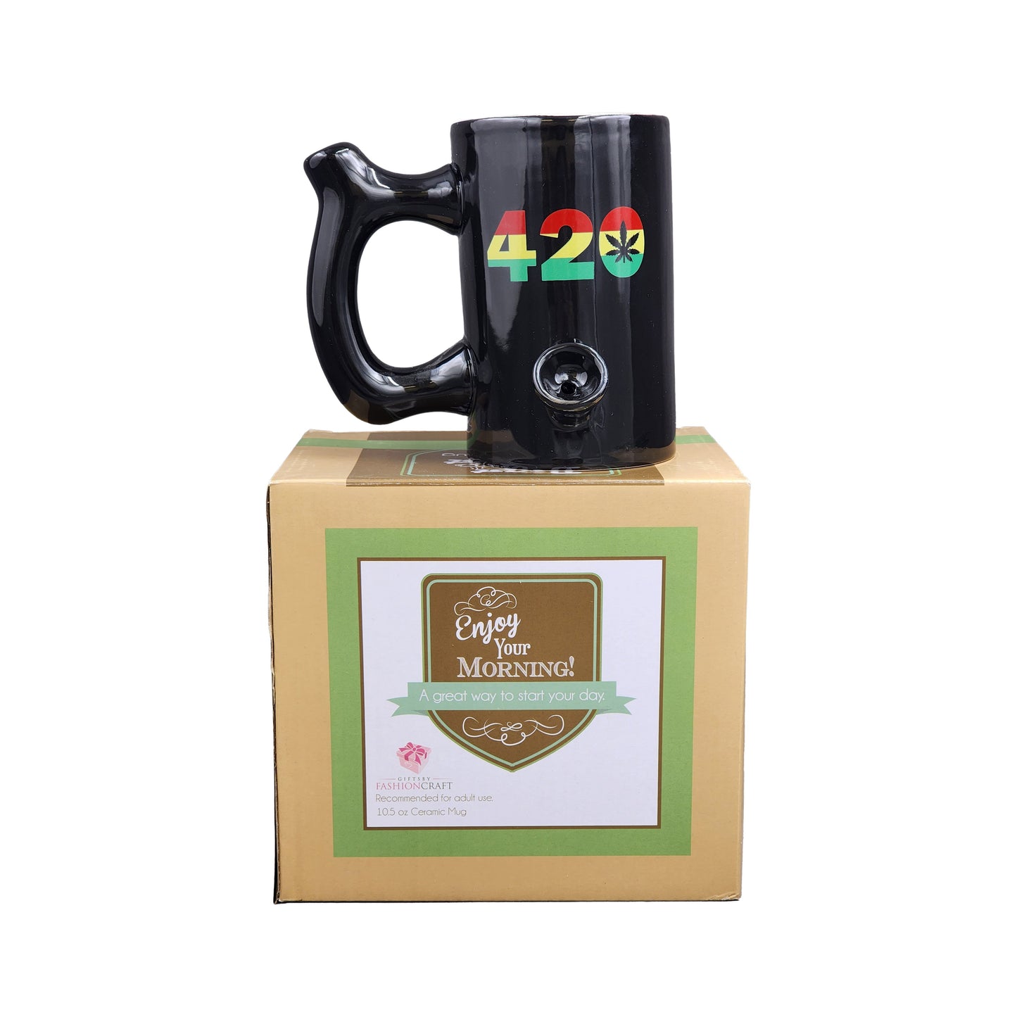 420 Mug - Black Mug with Rasta Colors