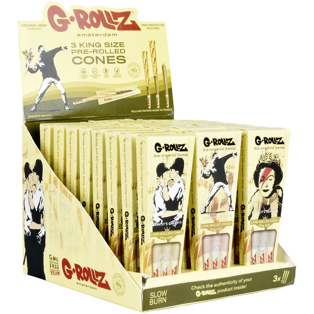 G-ROLLZ x Banksy's Graffiti Pre-Rolled Cones | 3pc | King Size | 24pk