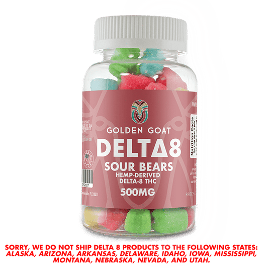 Delta 8 Gummies 500mg - Sour Gummy Bears