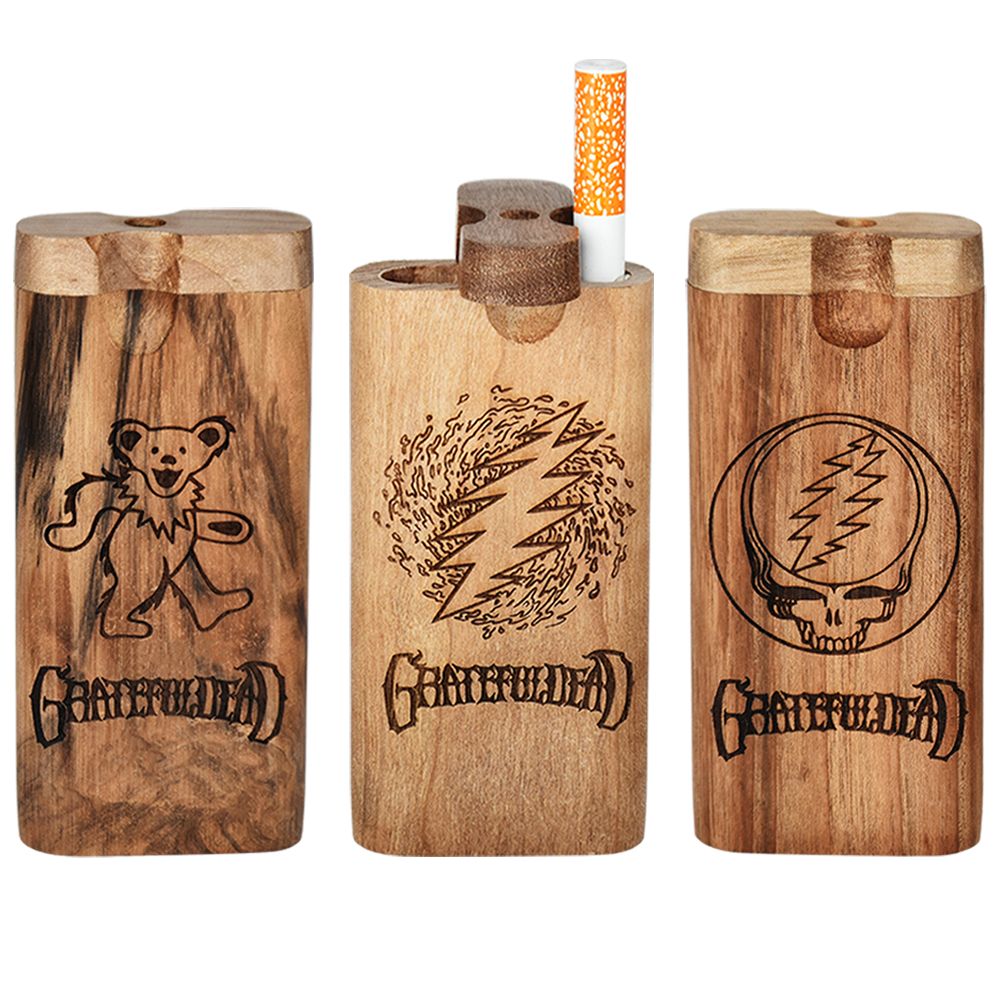 Grateful Dead Engraved Twist Top Wood Dugout - 4" / 12ct