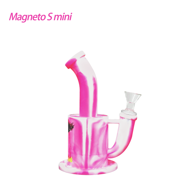 Experience Safety and Durability with Waxmaid Magneto S Mini Silicone Water Pipe - Pink White