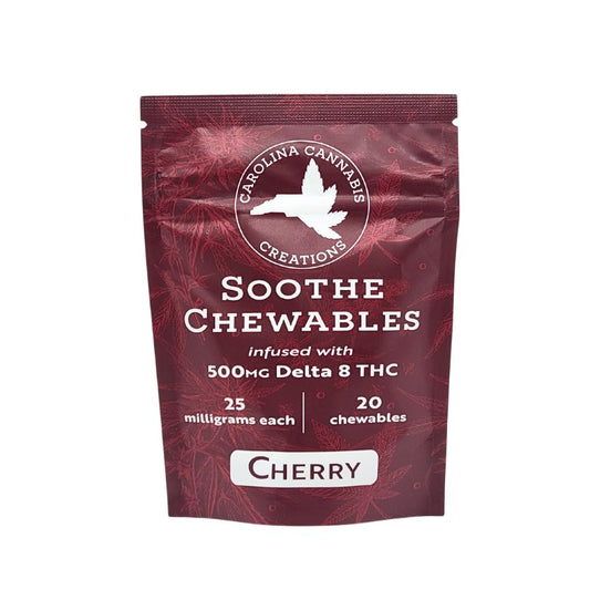 Soothe Chewables | Delta 8 | Cherry 20ct bag | Carolina Cannabis Creations