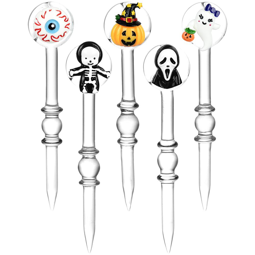 Halloween Theme 2-in-1 Glass Dab Tool & Carb Cap - 5.5" / 30mm