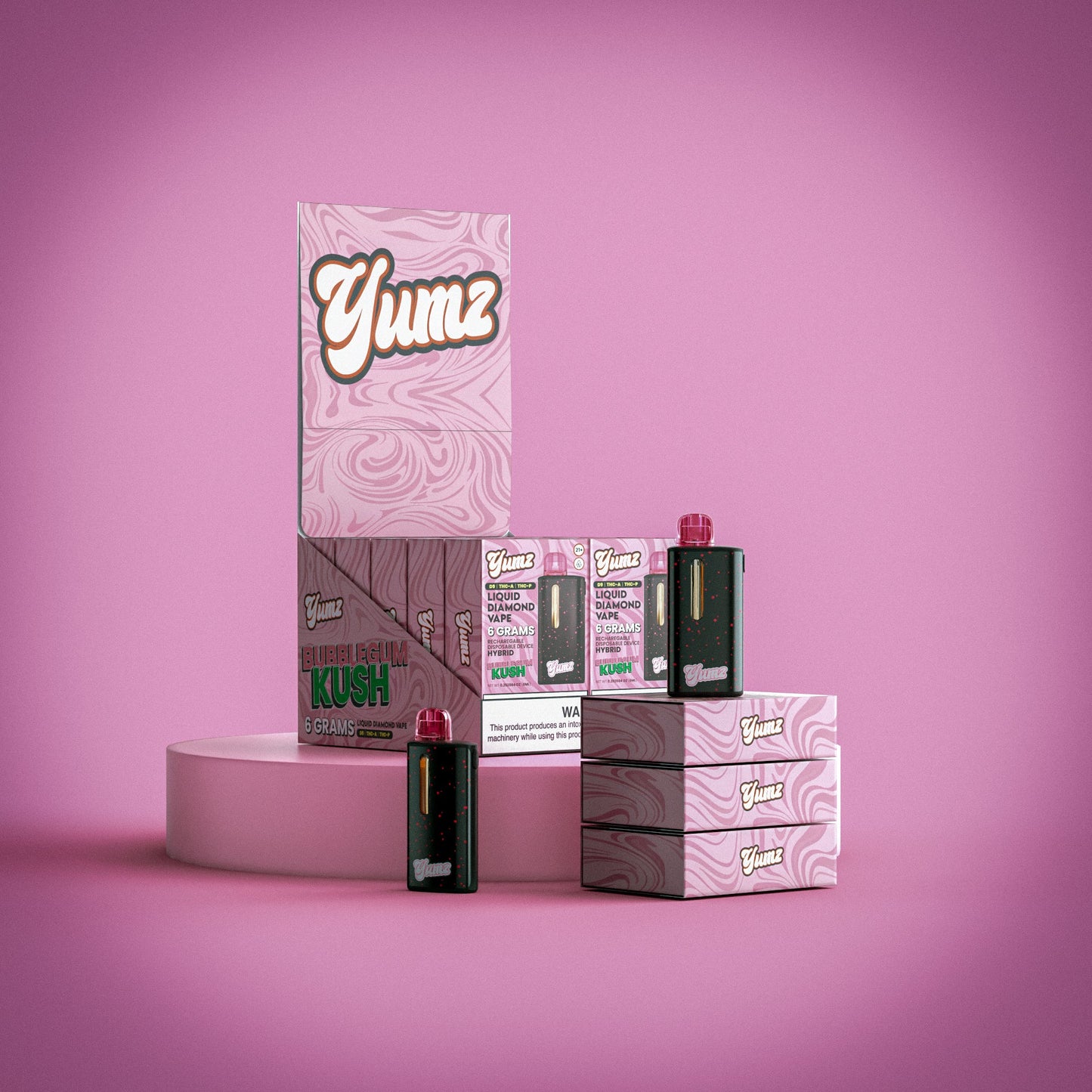 Yumz - Bubblegum Kush - Hybrid - THC Disposable Vape ( 6 Grams ) ( D9 + THC-A + THC-P )