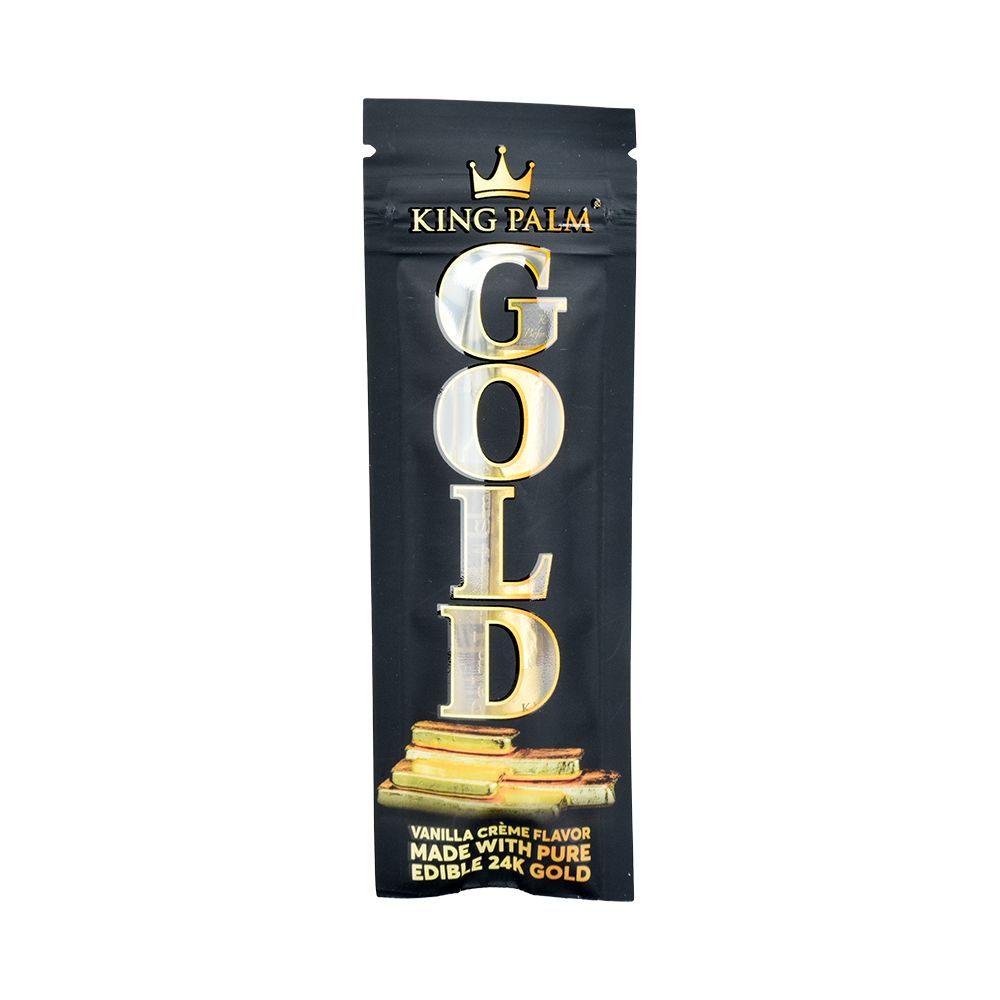 15PK DISP - King Palm 24K Gold Cones - Mini / 1pc / Vanilla Creme