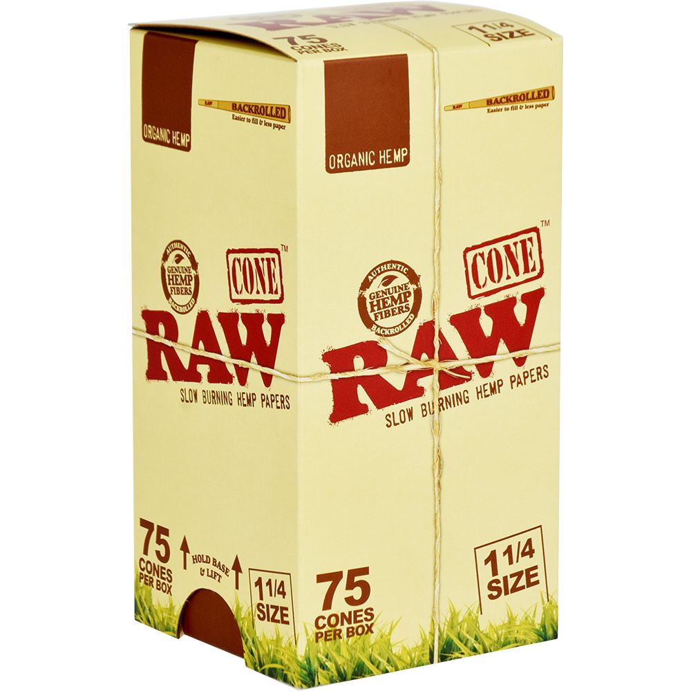 75PC Box - RAW Organic Hemp Cones - 1 1/4"