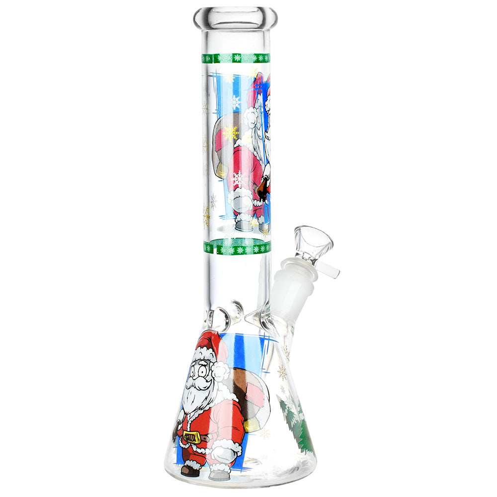 Santa Claus Themed Glass Water Pipe - 10" / 14mm F / Designs Vary