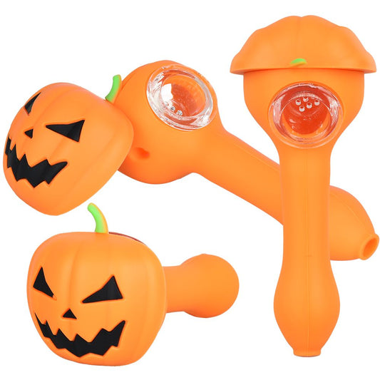 Pumpkin Silicone Hand Pipe - 5" 3ct