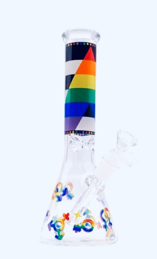 Uniqsmokes 10inch Glass Rainbow Pride Bong