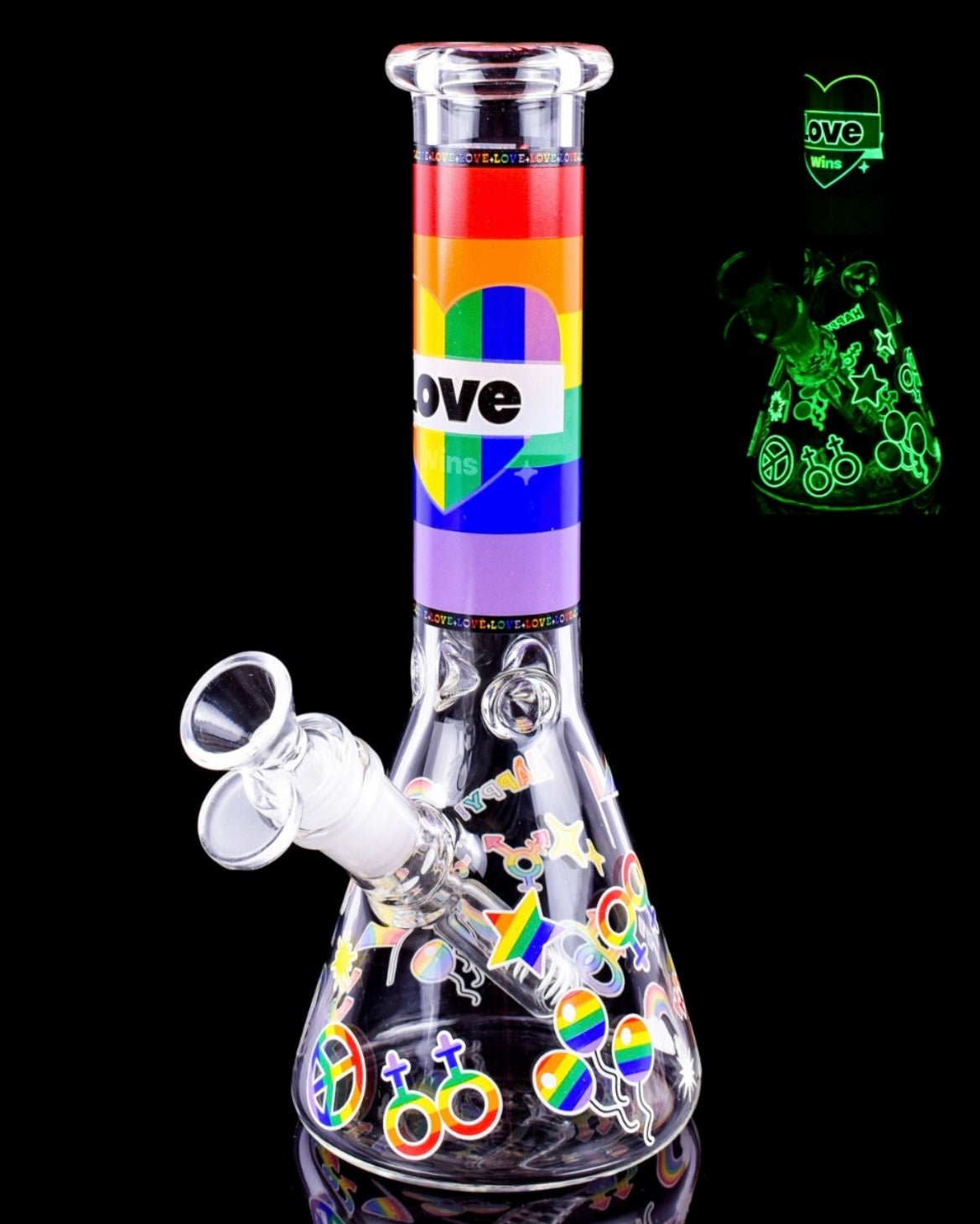 Uniqsmokes 10inch Glass Rainbow Pride Bong