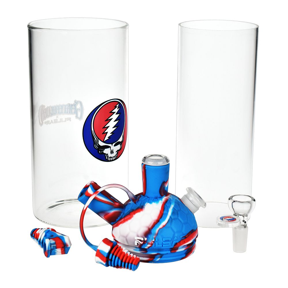 Grateful Dead x Pulsar Silicone & Glass Gravity Water Pipe - 11"