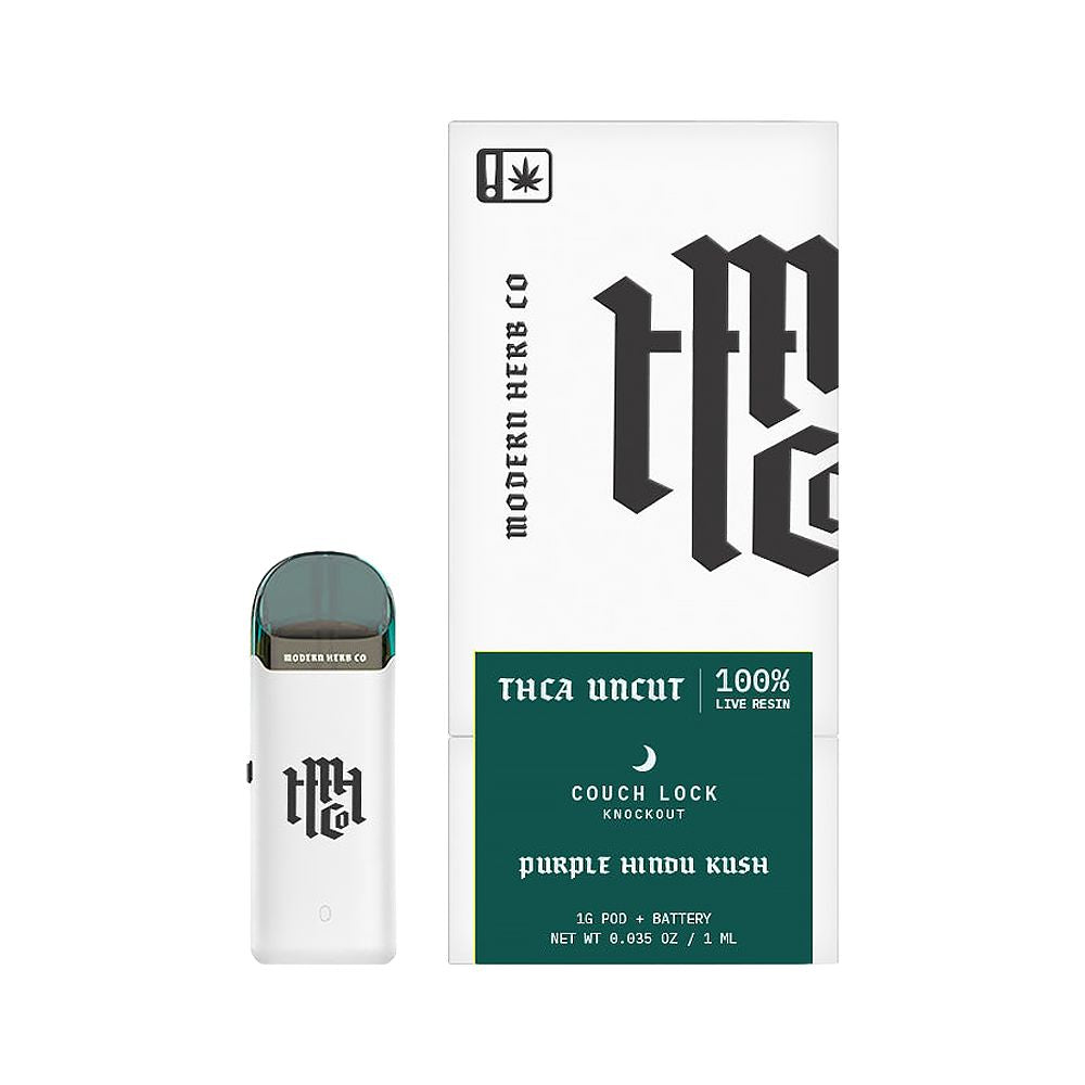 Elevate Your Experience with Modern Herb Co THCA Pod Starter Kit - Purple Hindu Kush | Couch Lock Knockout