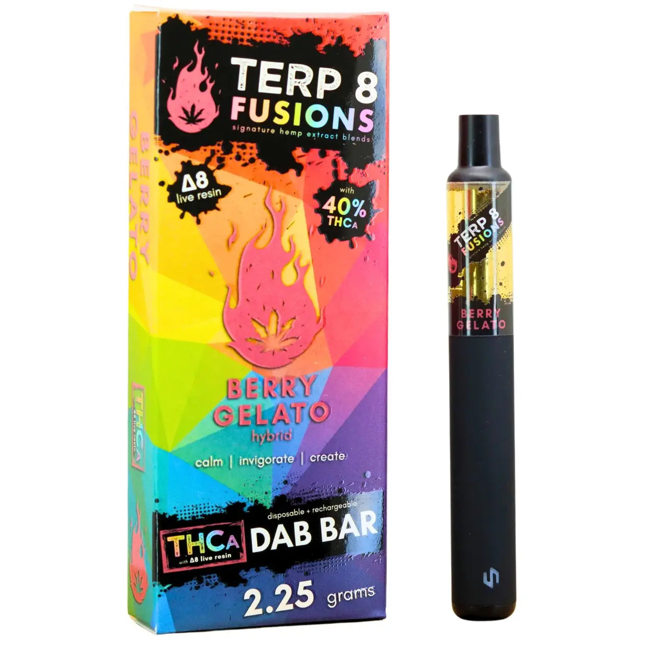 Berry Gelato 2.25g THCA + D8 Live Resin Disposable Dab Bar | Terp 8