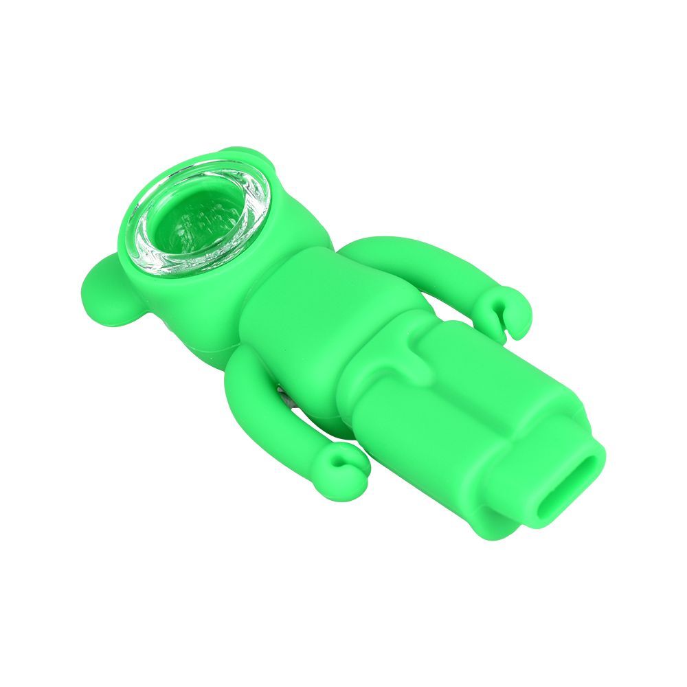 Bear Silicone Hand Pipe - 4.5"/ 6 ct