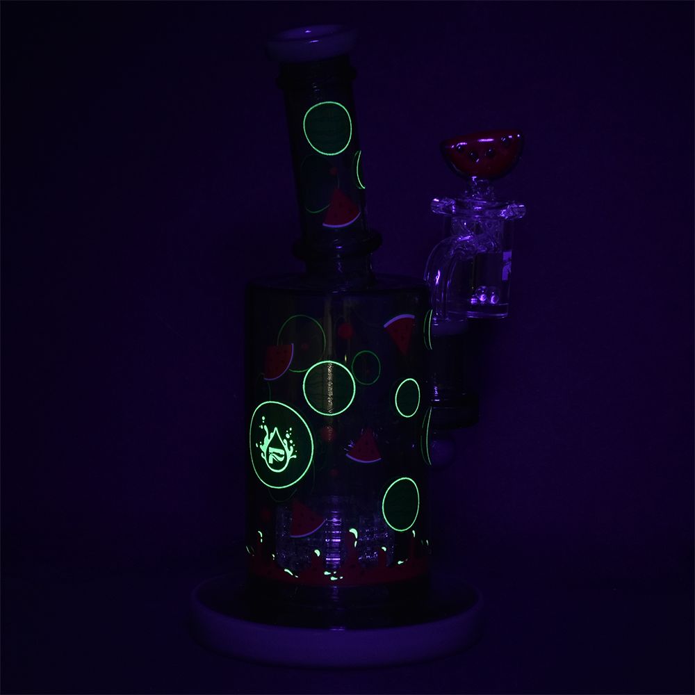 Pulsar Fruit Series Watermelon Zkittles Glow In The Dark Dab Rig Kit - 8" / 14mm F