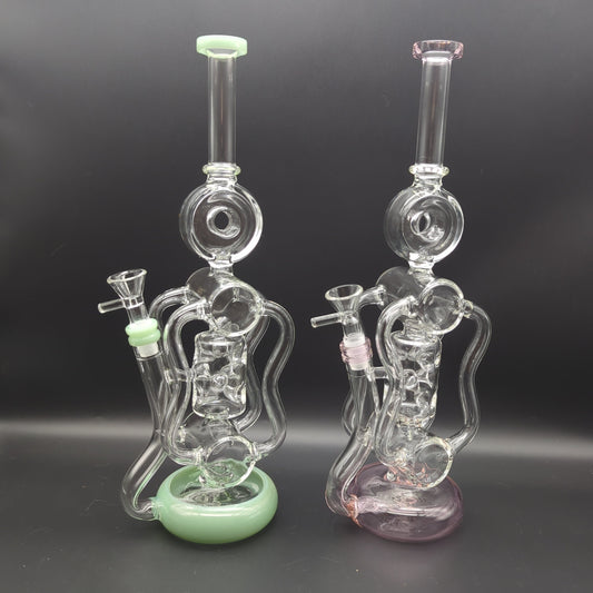 13.5" Quad Tube Donut Recycler Bong