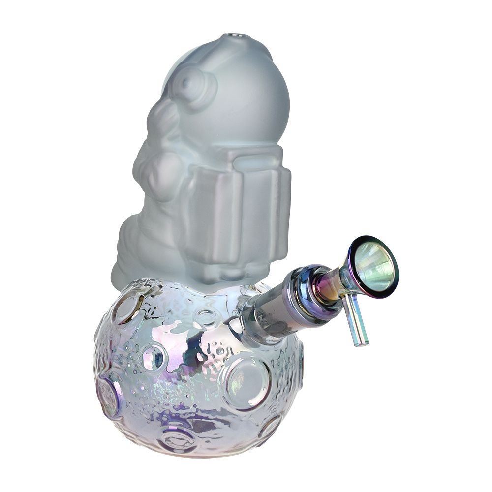 Space Man On The Moon Glass Water Pipe - 6.75" / 14mm F / Colors Vary