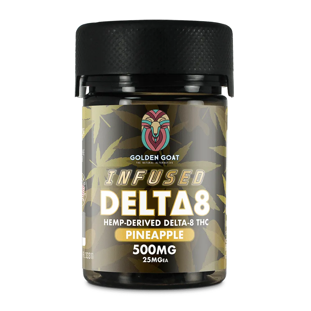 Infused Delta-8 Gummies, 500mg – Pineapple, 20ct