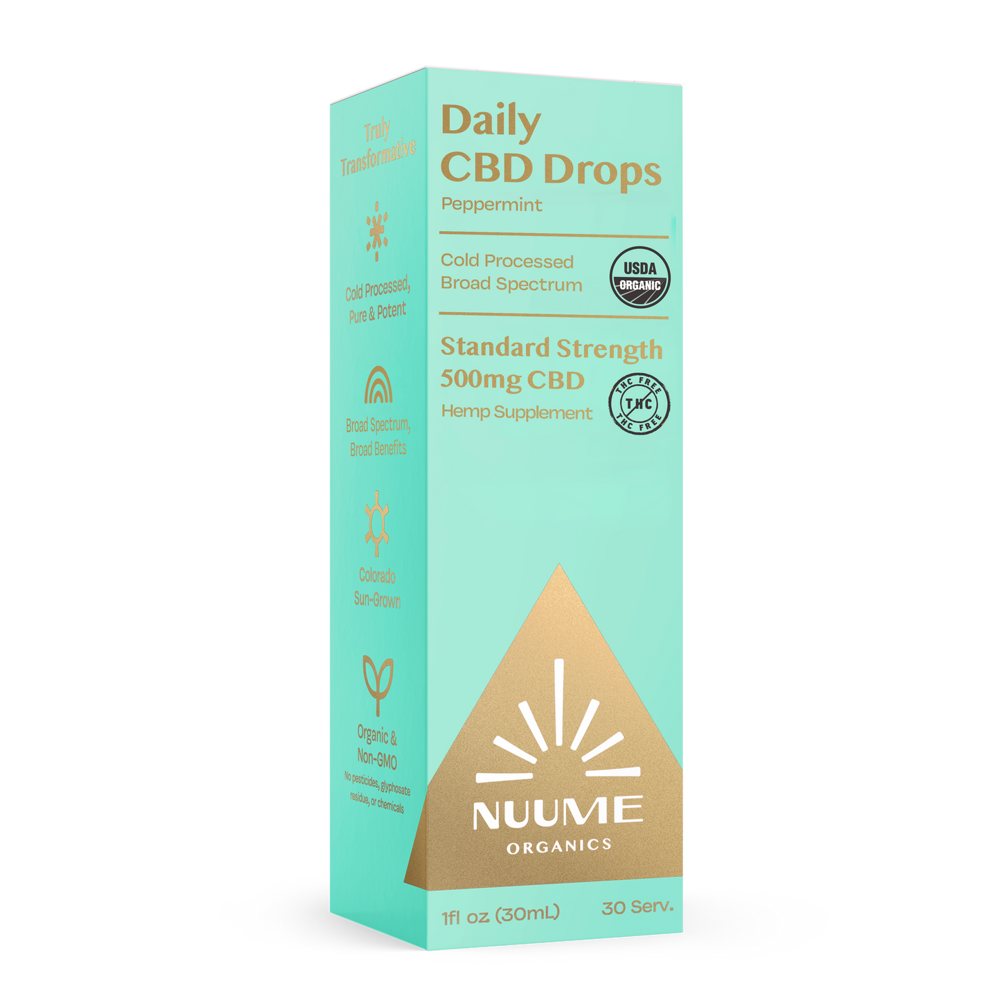 Organic CBD THC-Free Peppermint Drops 500mg - Broad Spectrum