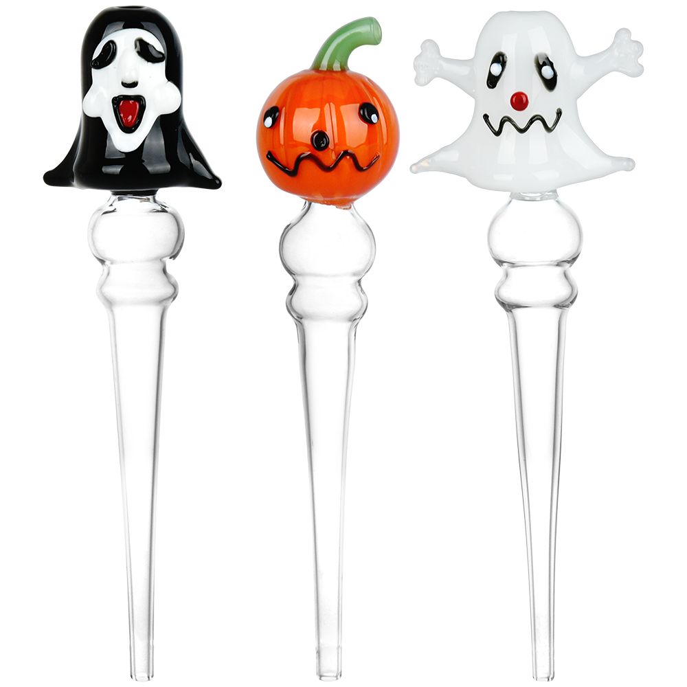 Halloween Assortment Glass Dab Straws - Integrated Tip / 6" 3ct