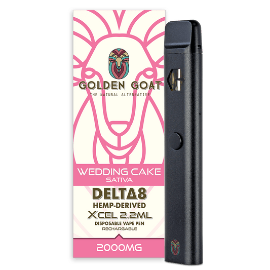 Delta-8 THC Vape Device, 2000mg, Rechargeable/Disposable - Wedding Cake