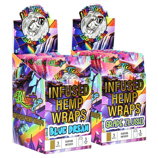 Lift Ticket Terpene Infused Hemp Wrap + Glass Tip Bluntz Rolling Kit | 3pc | 10pk Display