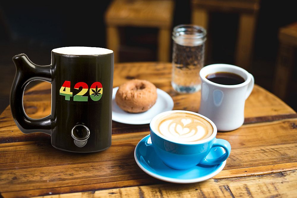 420 Mug - Black Mug with Rasta Colors