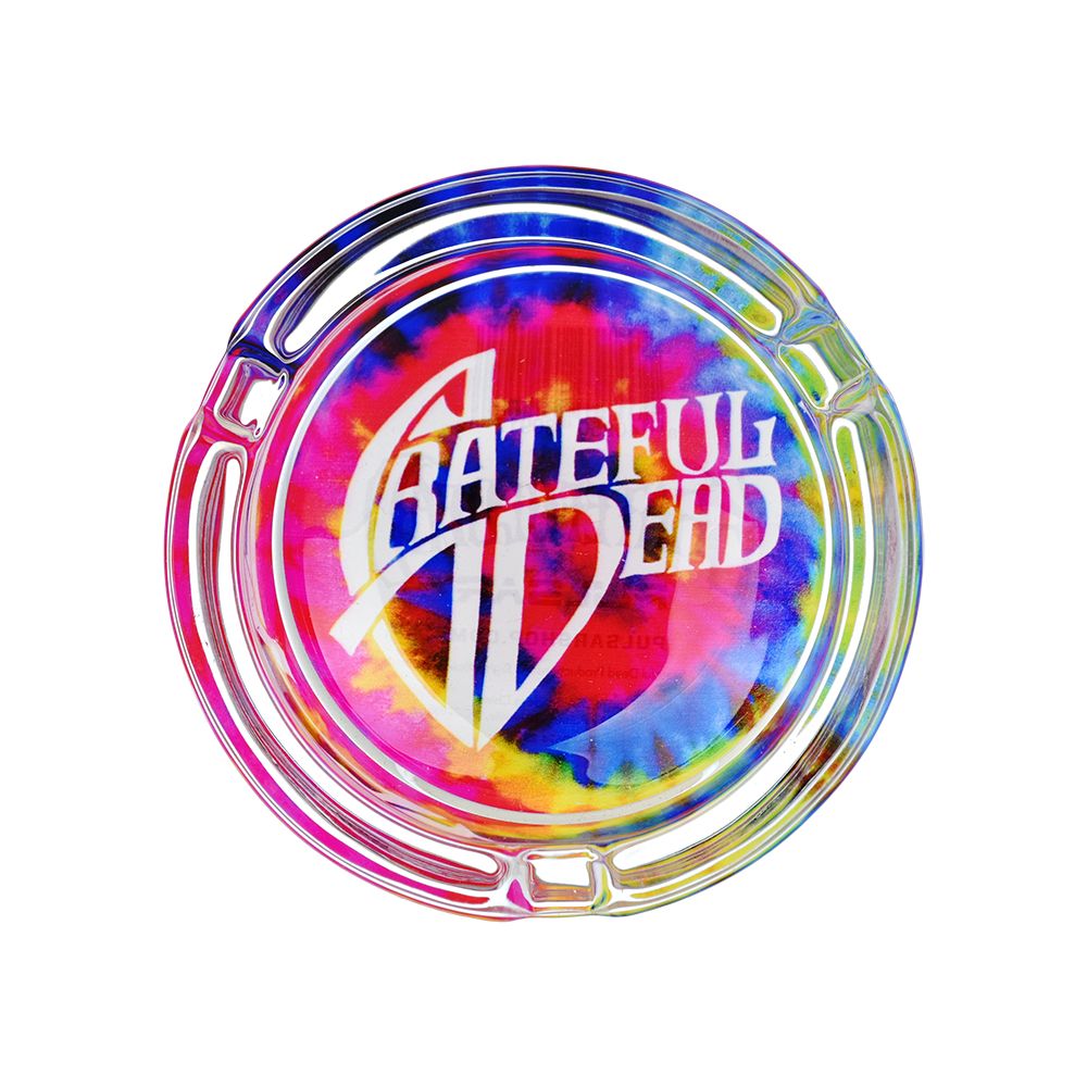 6CT DISP - Grateful Dead x Pulsar Licensed Glass Ashtrays - 3.5" / Assorted Styles