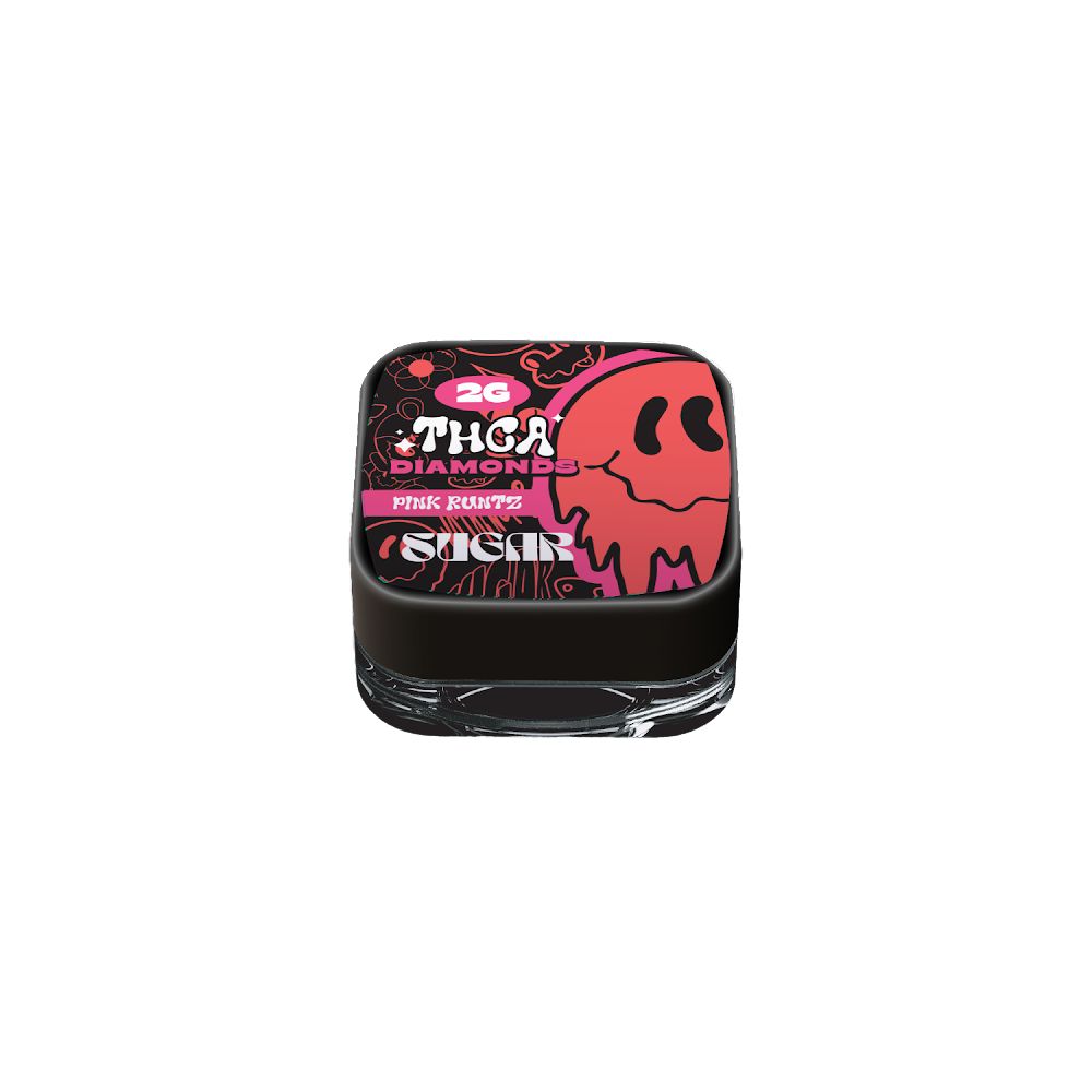 Square Thug Diamond gum pack with pink-black design, perfect for enjoying THCA diamonds